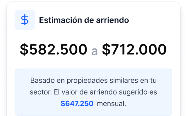 Vista previa del resultado de la calculadora de arriendo